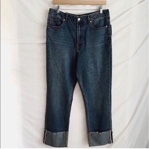 Forever 21 Medium Denim Cuffed Jeans 28